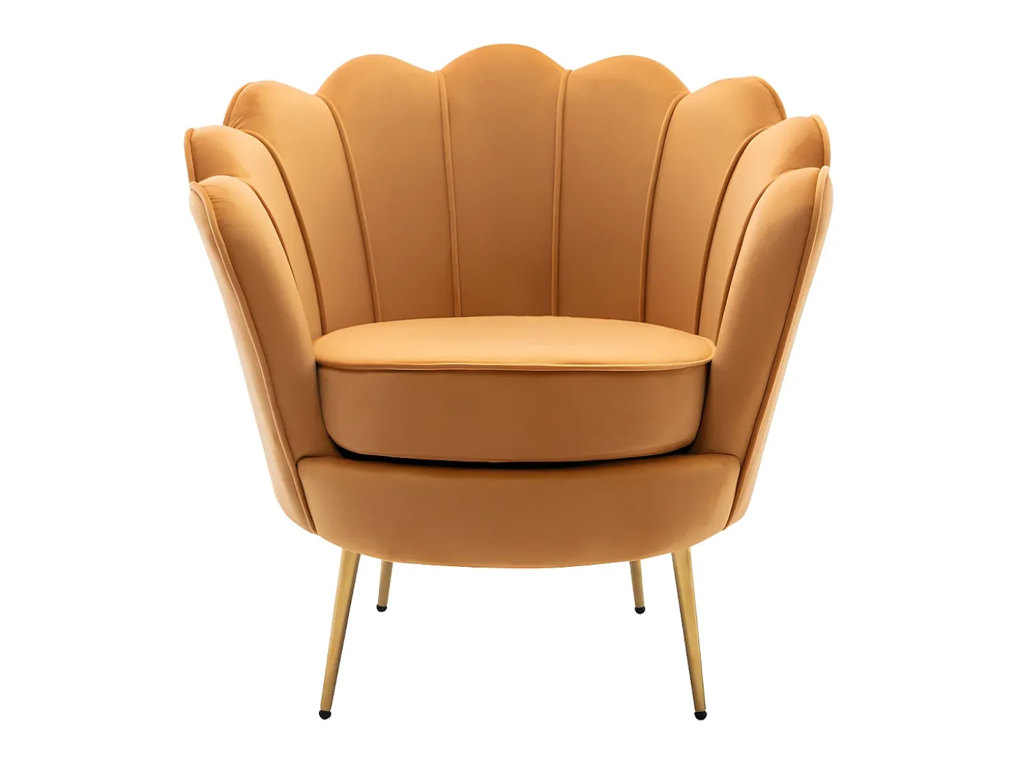 Sillón de terciopelo amarillo mostaza patas doradas DANDELION