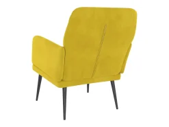 Sillón de terciopelo amarillo 62x79x79 cm