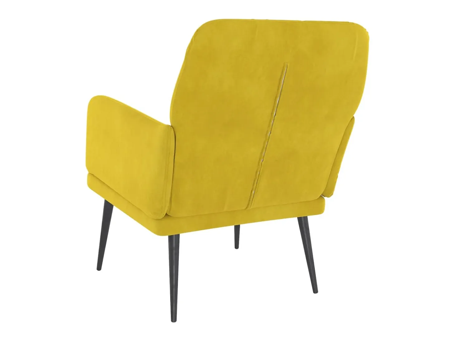 Sillón de terciopelo amarillo 62x79x79 cm