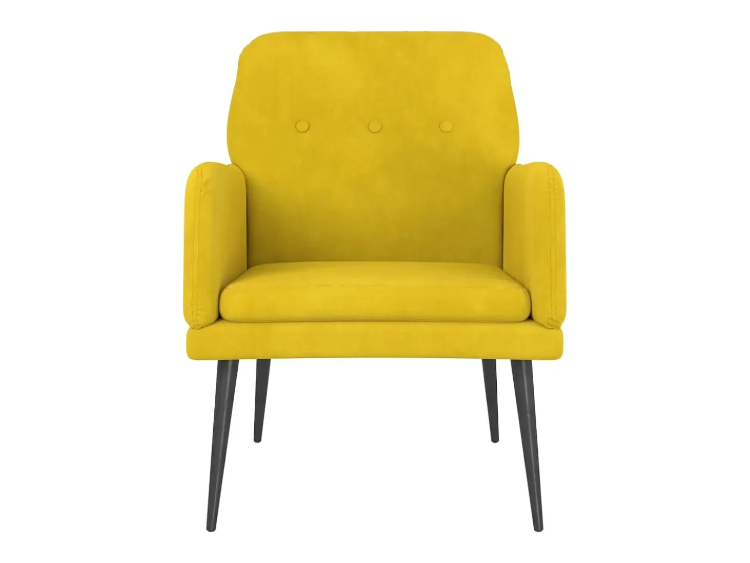 Sillón de terciopelo amarillo 62x79x79 cm