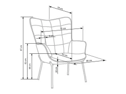Sillón de terciopelo amarillo mostaza con respaldo acolchado y patas de acero negro GIPSY