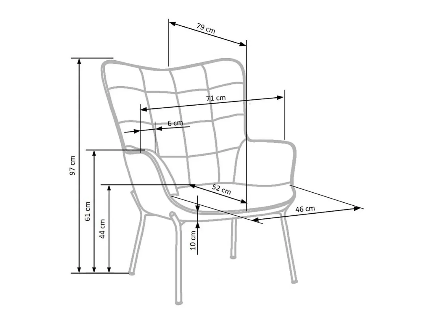 Sillón de terciopelo amarillo mostaza con respaldo acolchado y patas de acero negro GIPSY