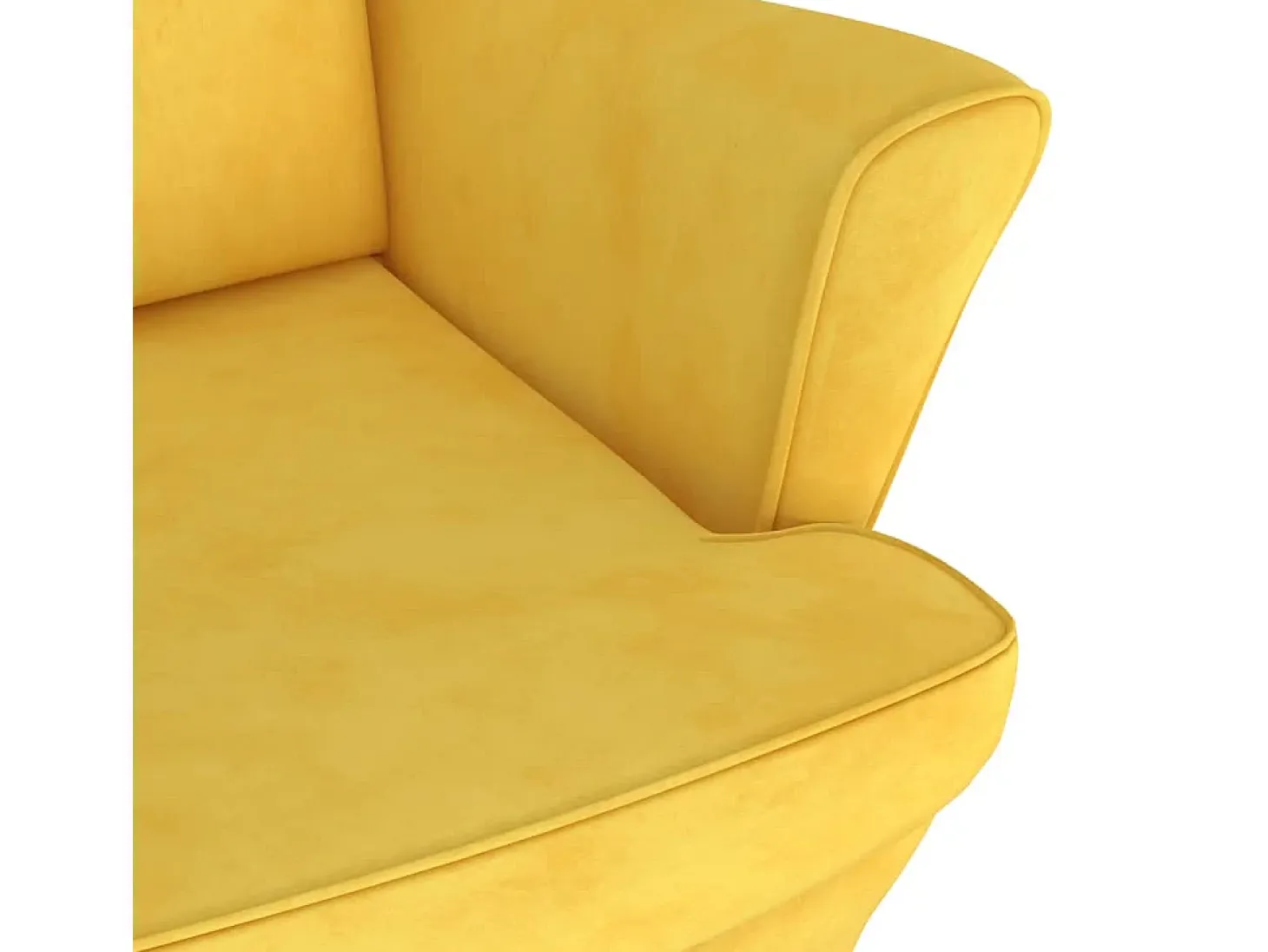 Sillón de terciopelo amarillo mostaza