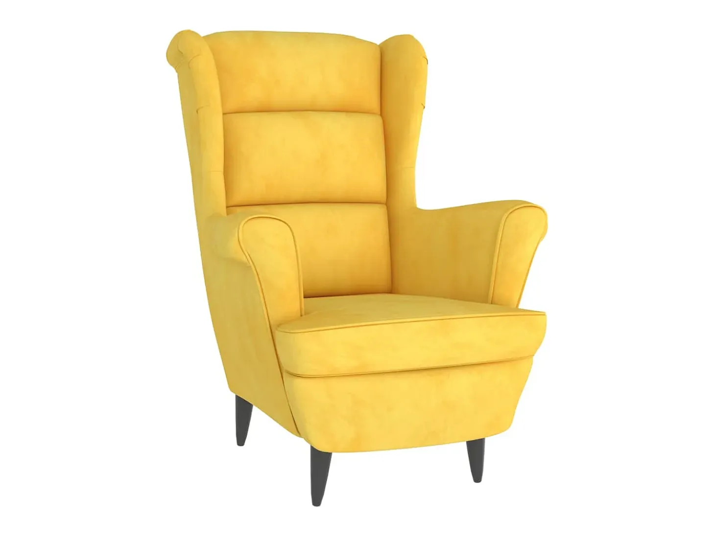 Sillón de terciopelo amarillo mostaza