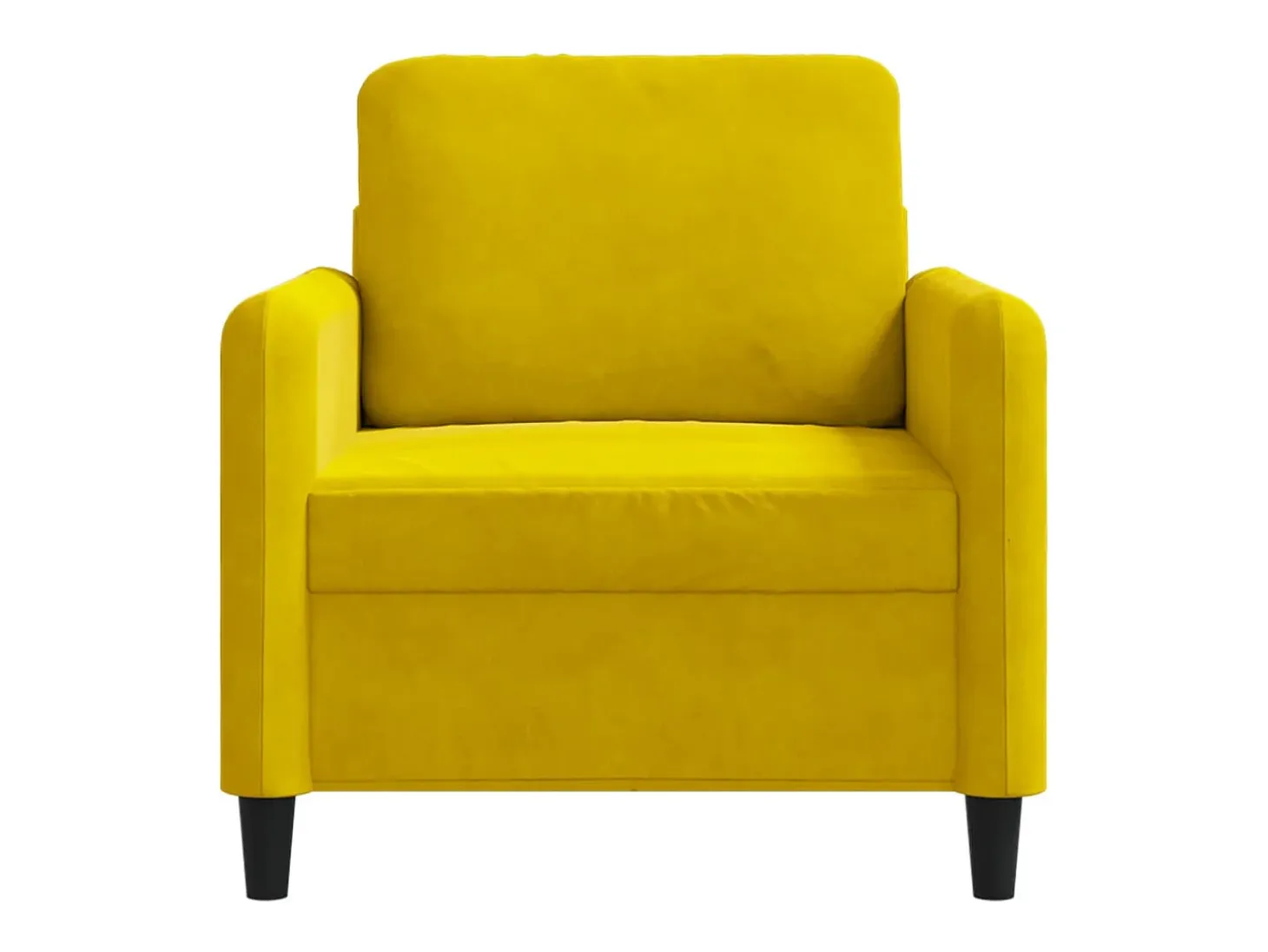 Sillón de terciopelo amarillo 60 cm