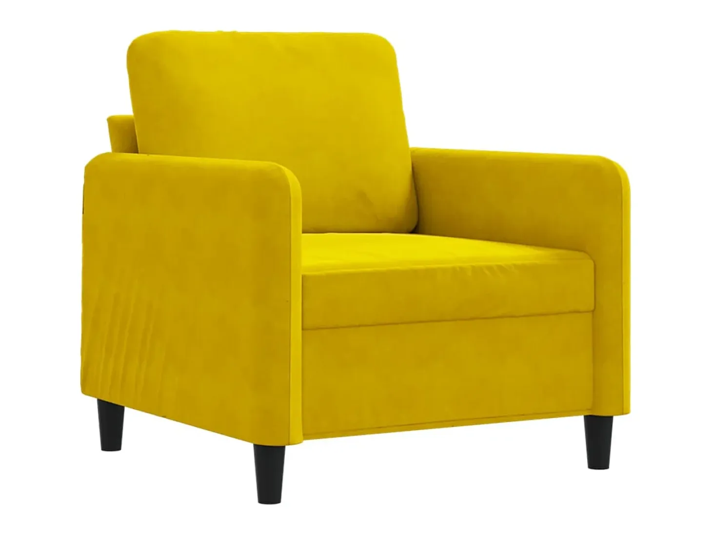 Sillón de terciopelo amarillo 60 cm