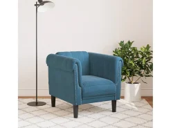 Sillón de terciopelo azul
