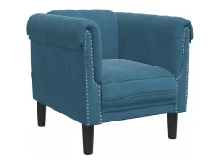 Sillón de terciopelo azul