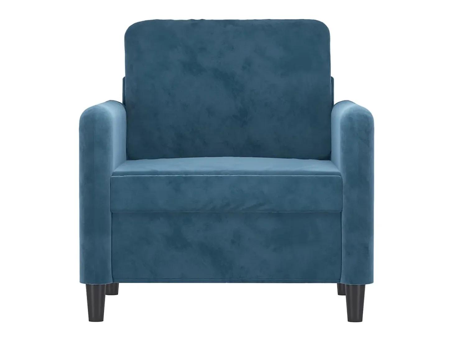 Sillón de terciopelo azul de 60 cm