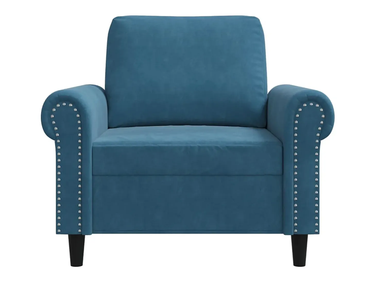 Sillón de terciopelo azul 60 cm
