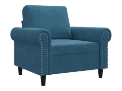 Sillón de terciopelo azul 60 cm