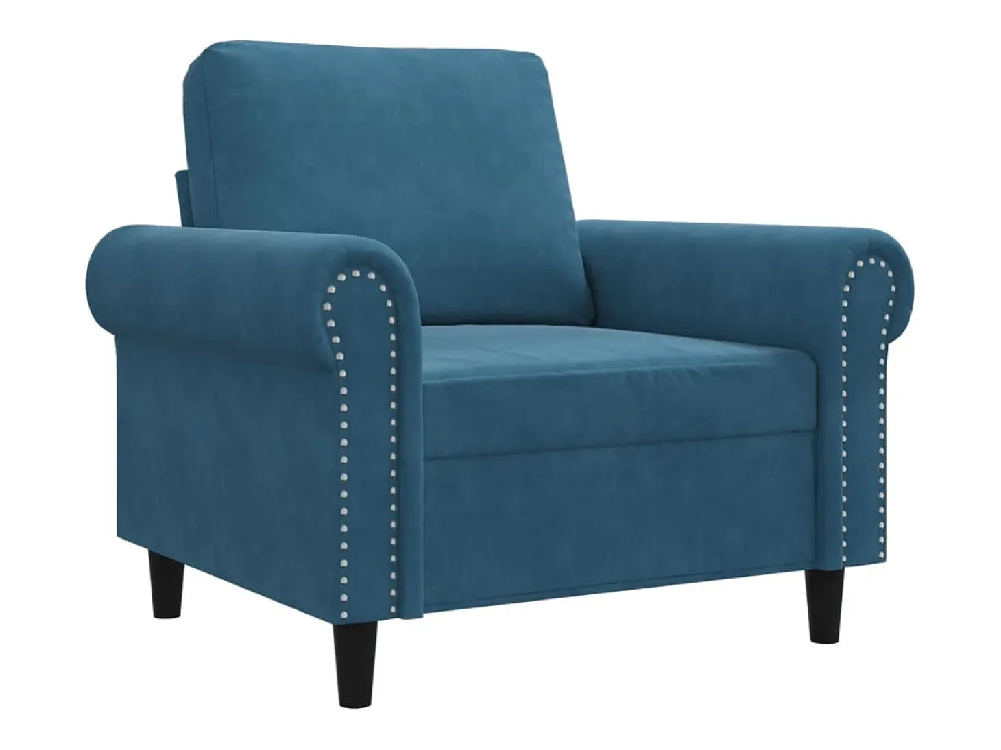 Sillón de terciopelo azul 60 cm