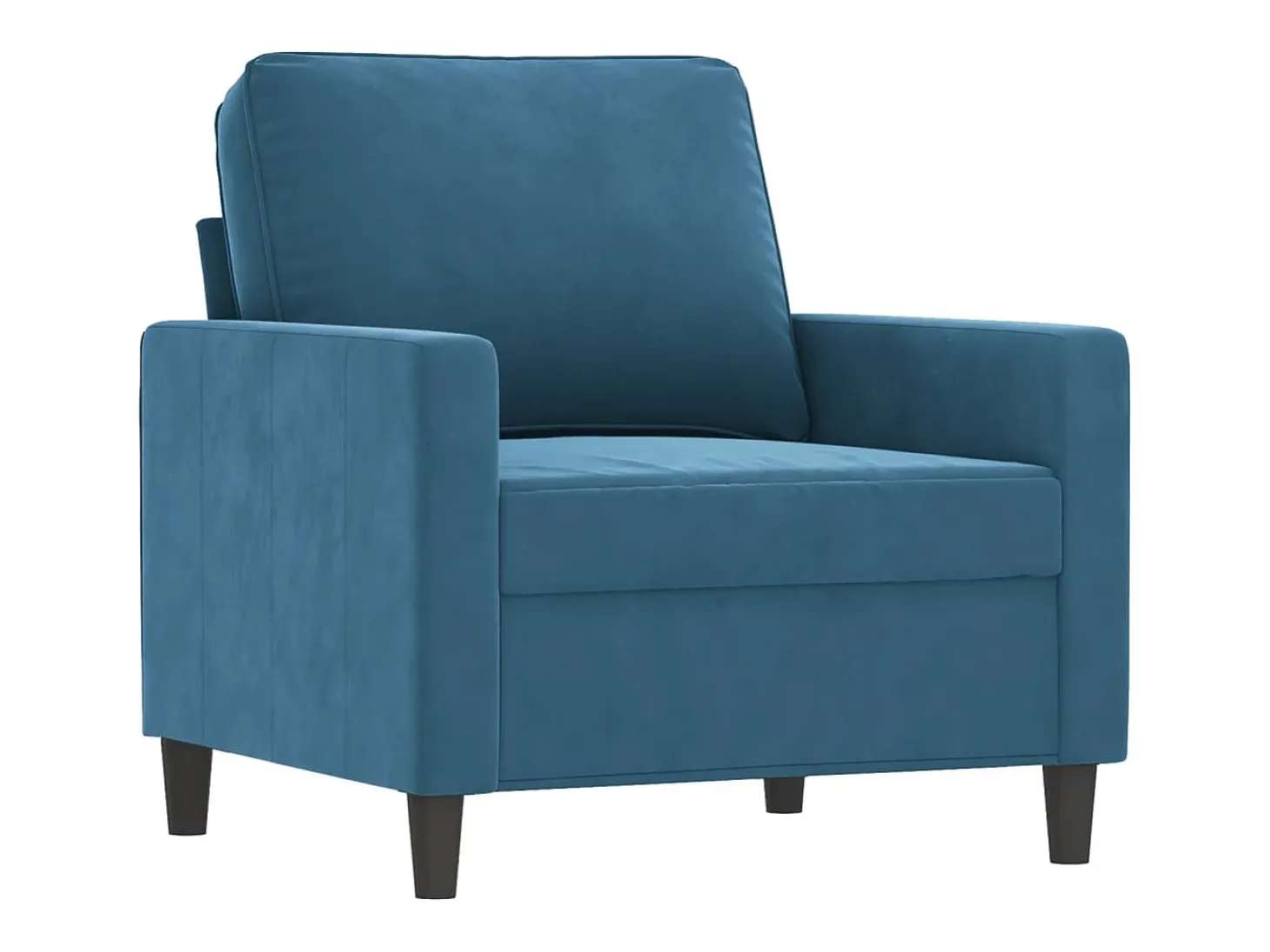 Sillón de terciopelo azul de 60 cm