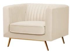 Sillón de terciopelo beige - Gatsby