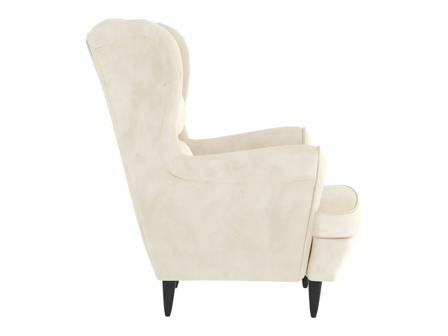 Sillón de terciopelo blanco crema