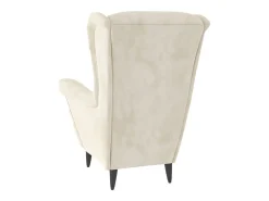 Sillón de terciopelo blanco crema