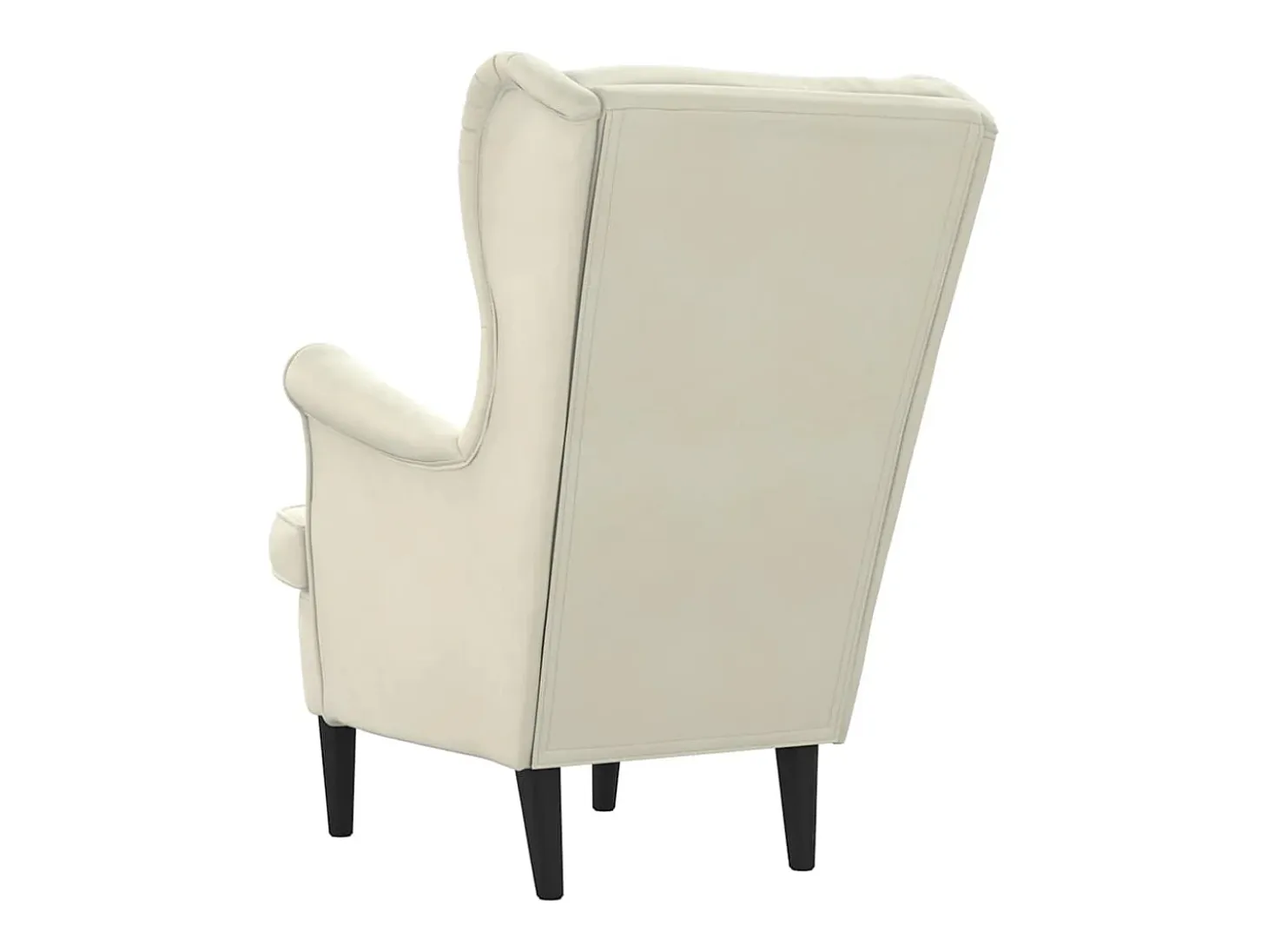 Sillón de terciopelo blanco crema