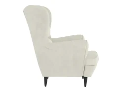Sillón de terciopelo blanco crema