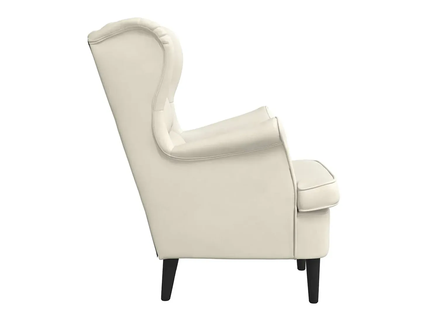 Sillón de terciopelo blanco crema