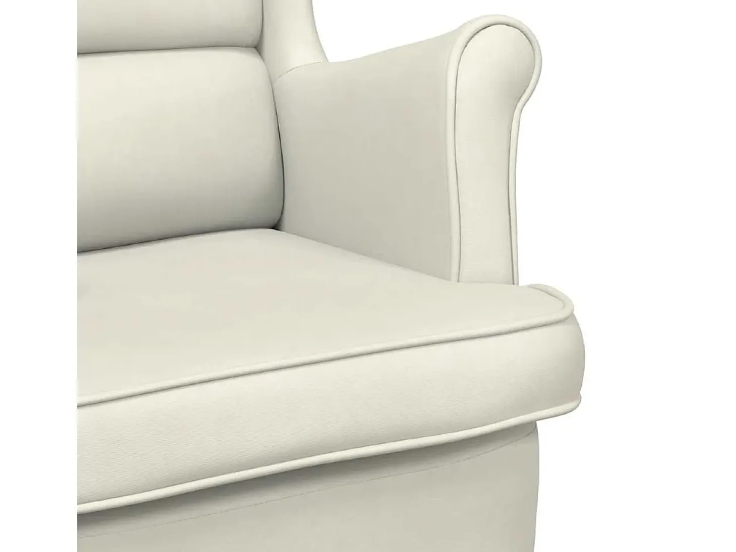 Sillón de terciopelo blanco crema