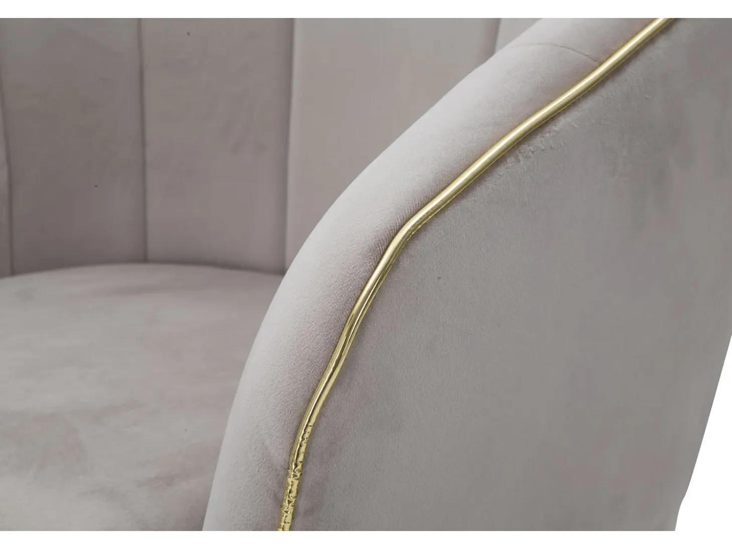 Sillón de terciopelo con ribete dorado Paris - Gris