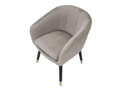Sillón de terciopelo con ribete dorado Paris - Gris