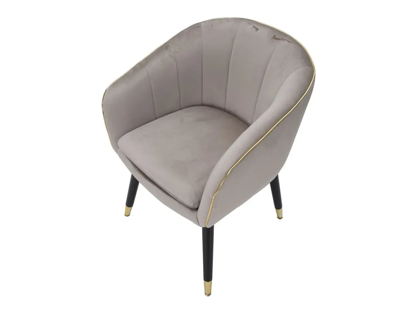 Sillón de terciopelo con ribete dorado Paris - Gris