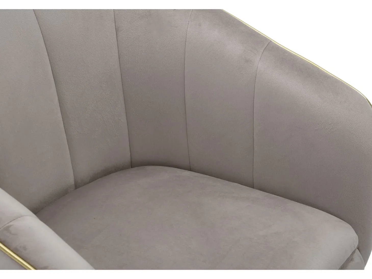 Sillón de terciopelo con ribete dorado Paris - Gris