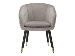 Sillón de terciopelo con ribete dorado Paris - Gris