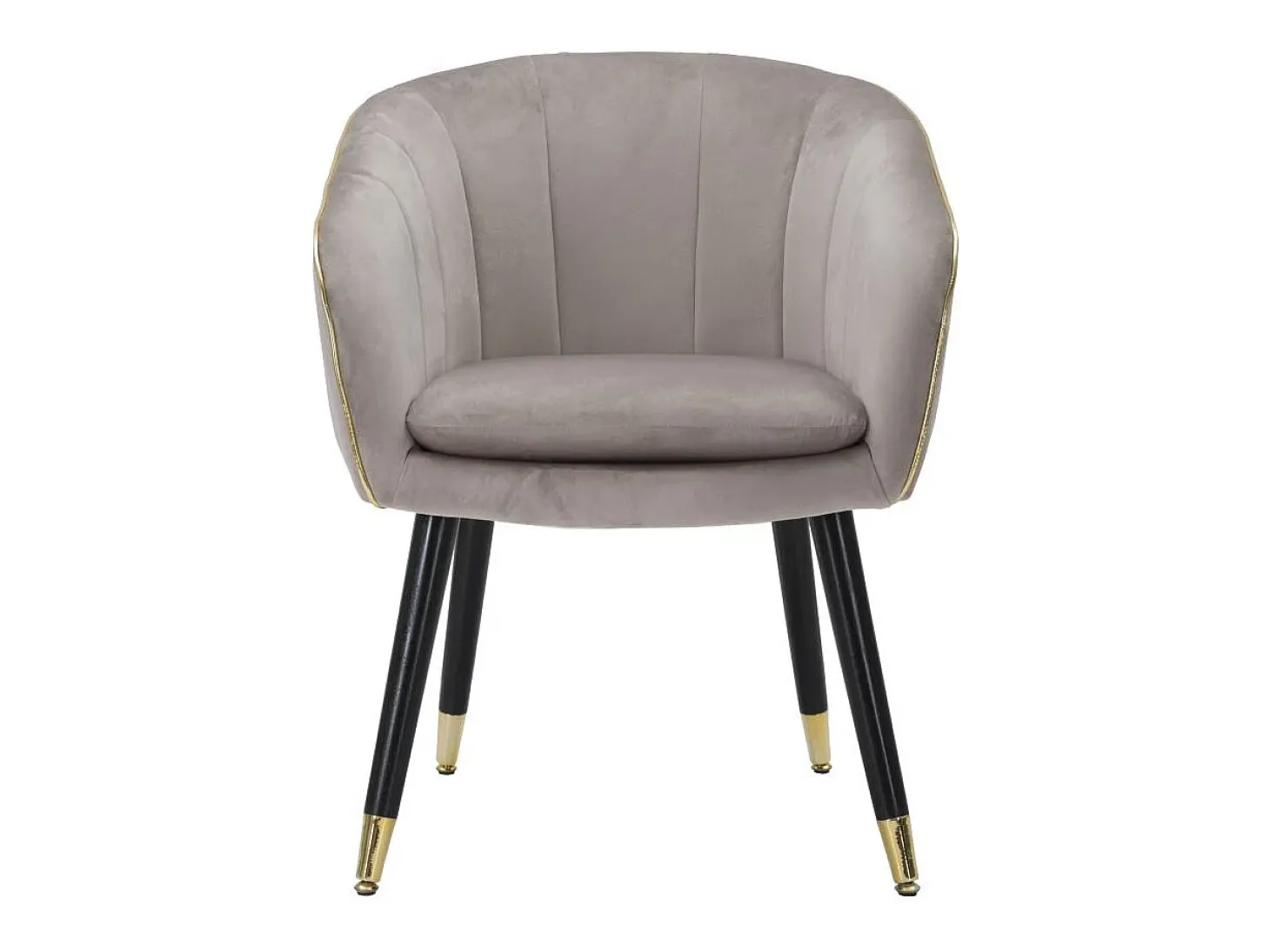 Sillón de terciopelo con ribete dorado Paris - Gris