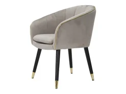 Sillón de terciopelo con ribete dorado Paris - Gris