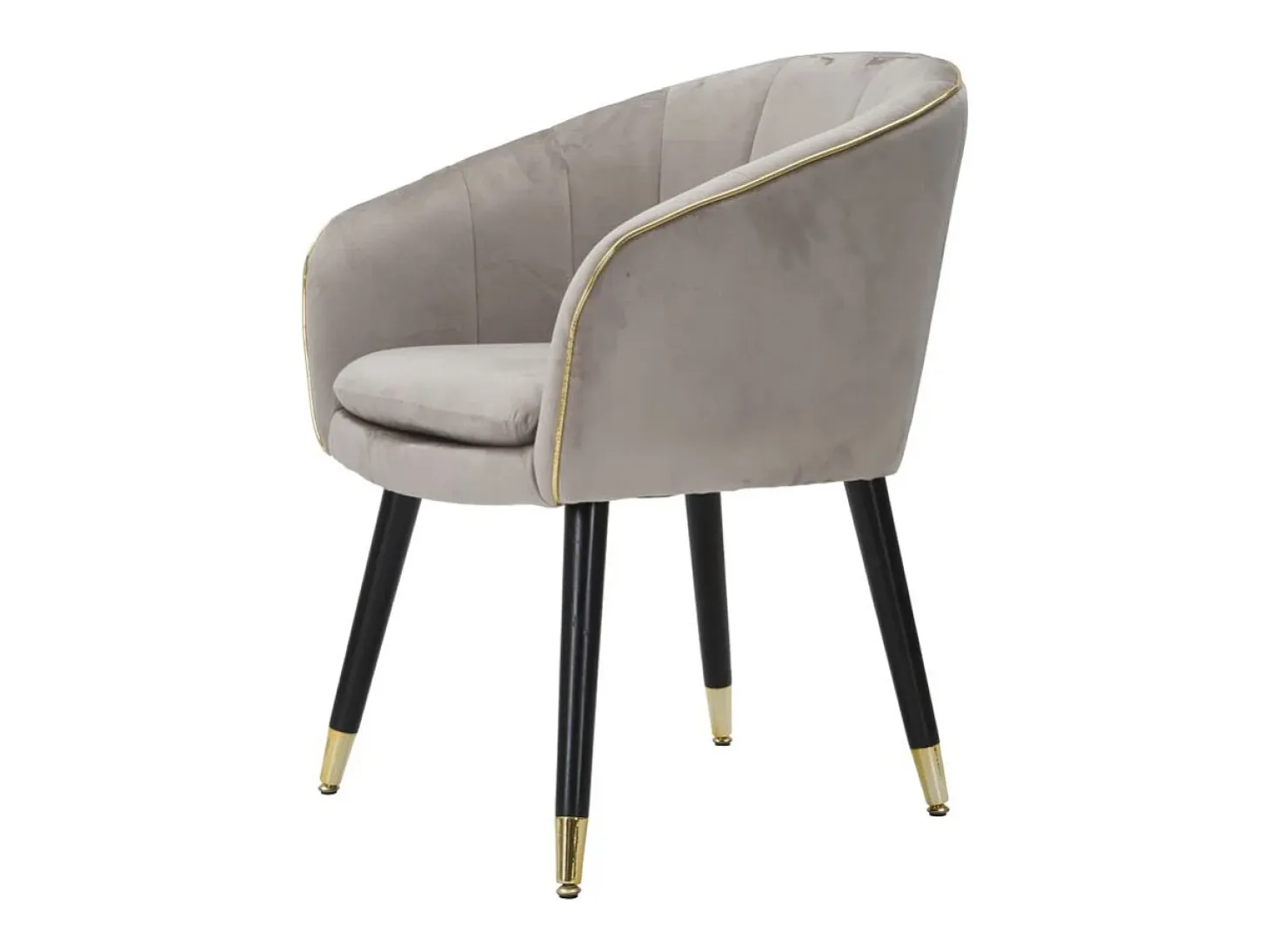 Sillón de terciopelo con ribete dorado Paris - Gris