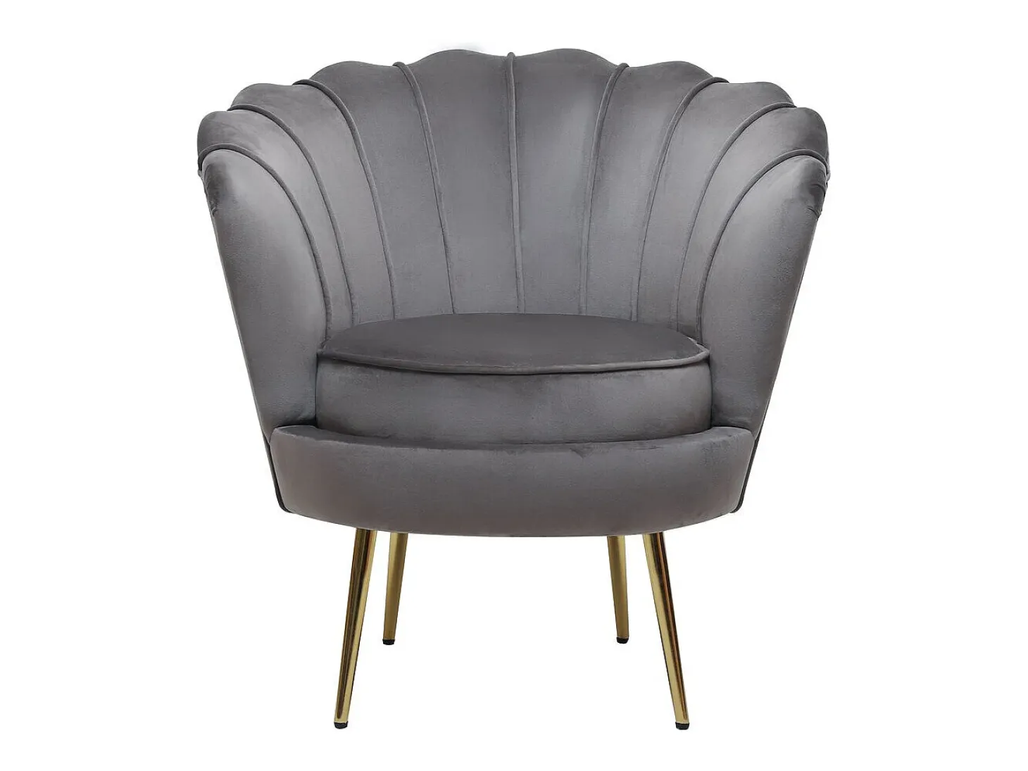 Sillón de terciopelo "Floria" - 75 x 68 x 77,5 cm - Gris