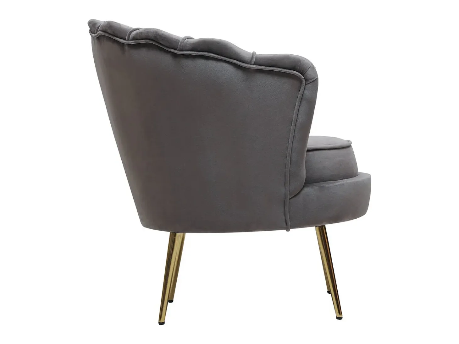 Sillón de terciopelo "Floria" - 75 x 68 x 77,5 cm - Gris