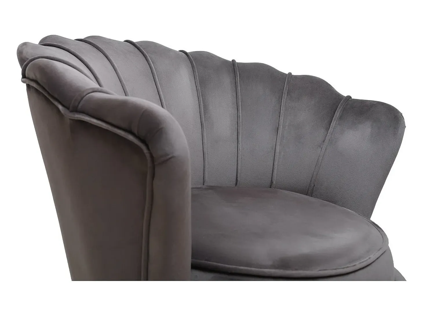 Sillón de terciopelo "Floria" - 75 x 68 x 77,5 cm - Gris