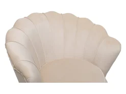 Sillón de terciopelo "Floria" - 75 x 68 x 77,5 cm - Blanco