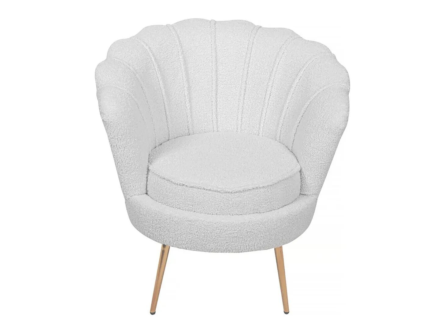 Sillón de terciopelo "Floria" - 75 x 68 x 77,5 cm - Blanco