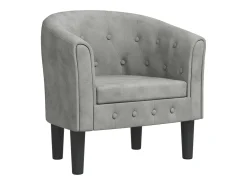 Sillón de terciopelo gris claro