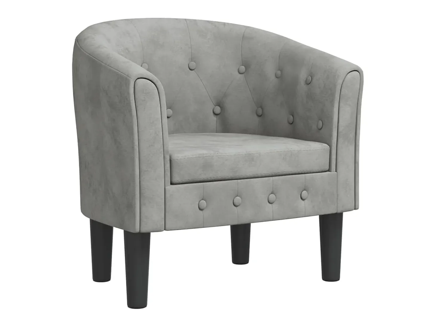 Sillón de terciopelo gris claro