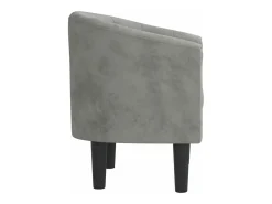 Sillón de terciopelo gris claro