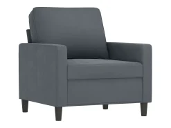 Sillón de terciopelo gris oscuro 60 cm
