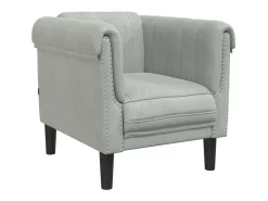 Sillón de terciopelo gris claro
