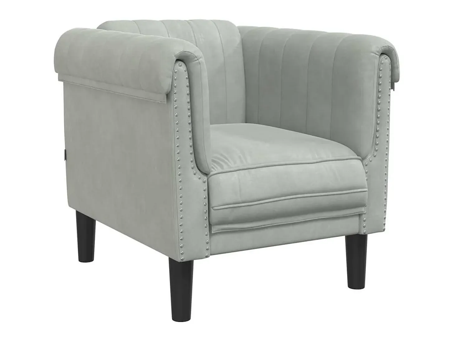 Sillón de terciopelo gris claro