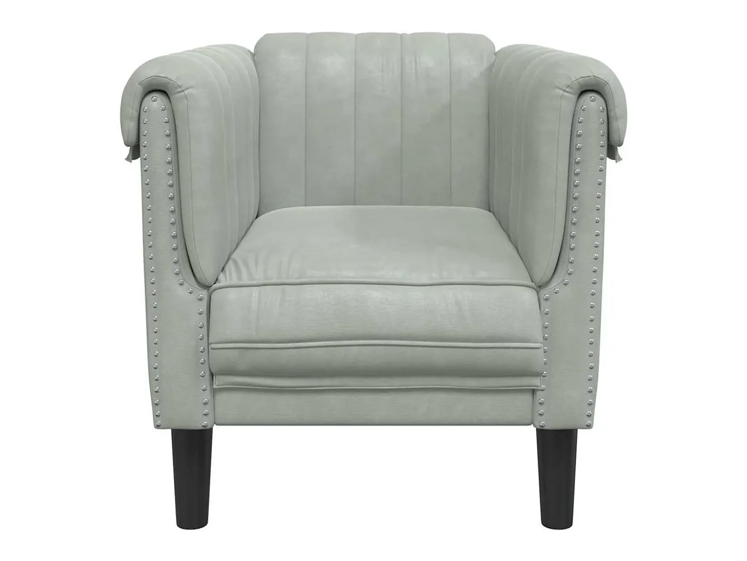 Sillón de terciopelo gris claro