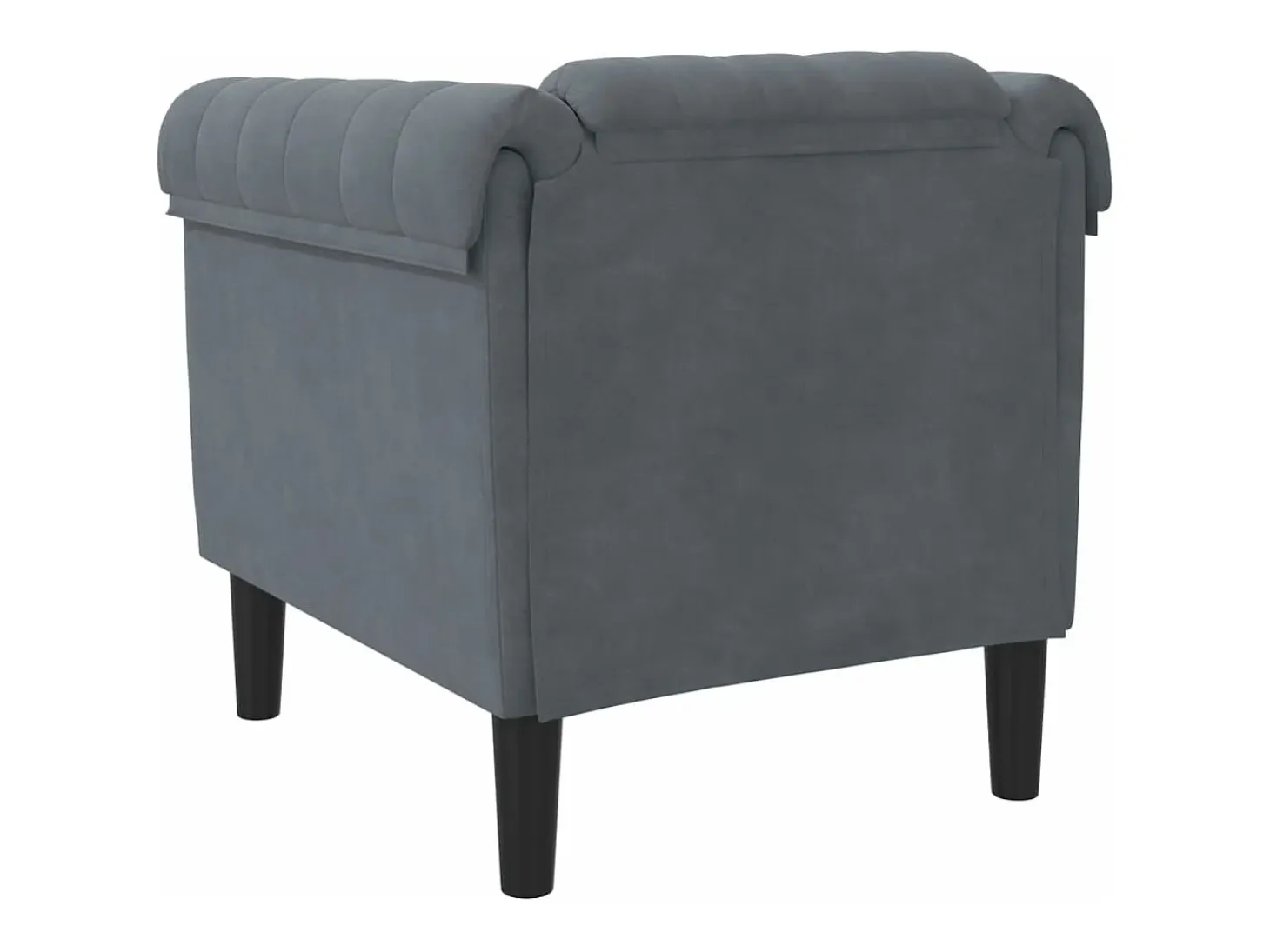 Sillón de terciopelo gris oscuro