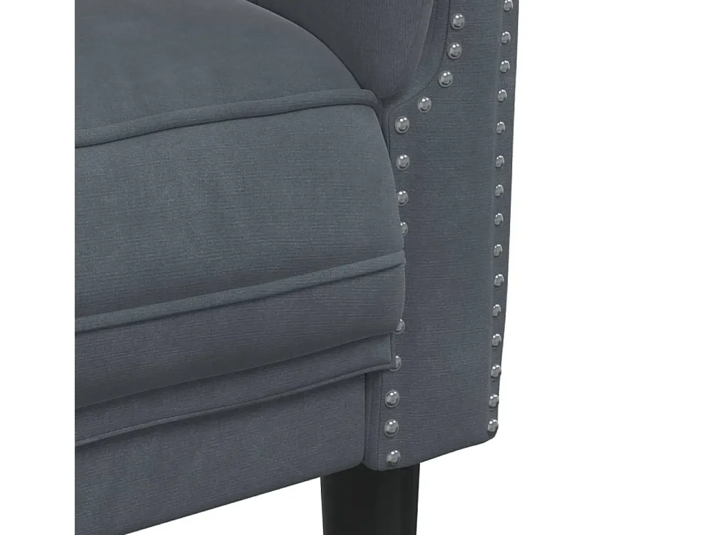 Sillón de terciopelo gris oscuro