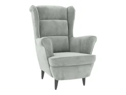 Sillón de terciopelo gris claro
