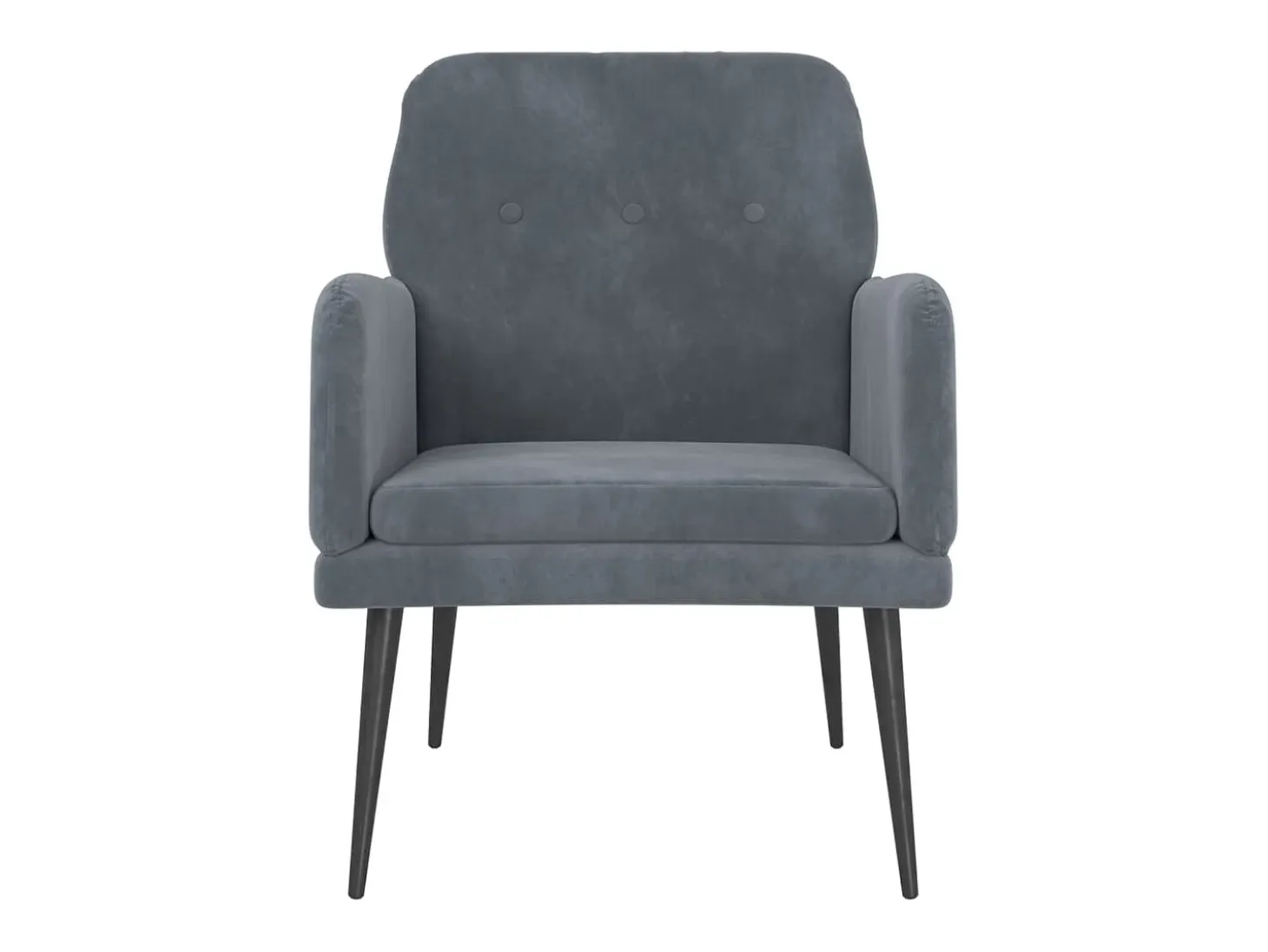 Sillón de terciopelo gris oscuro 62x79x79 cm