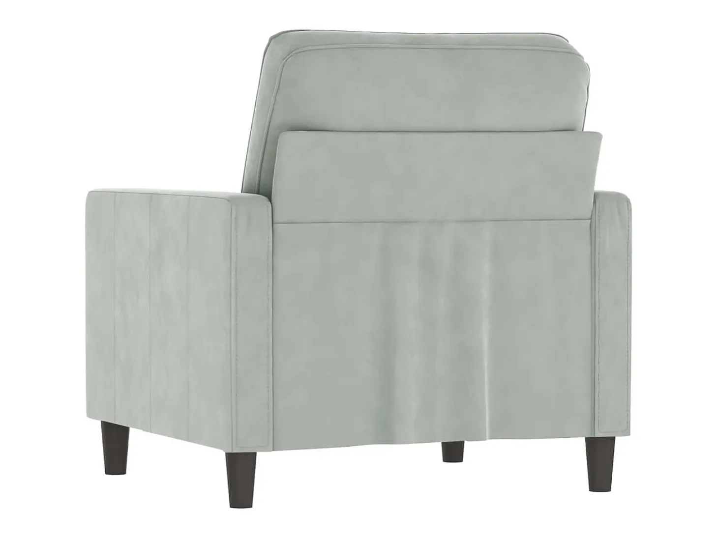 Sillón de terciopelo gris claro 60 cm