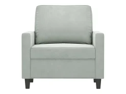 Sillón de terciopelo gris claro 60 cm